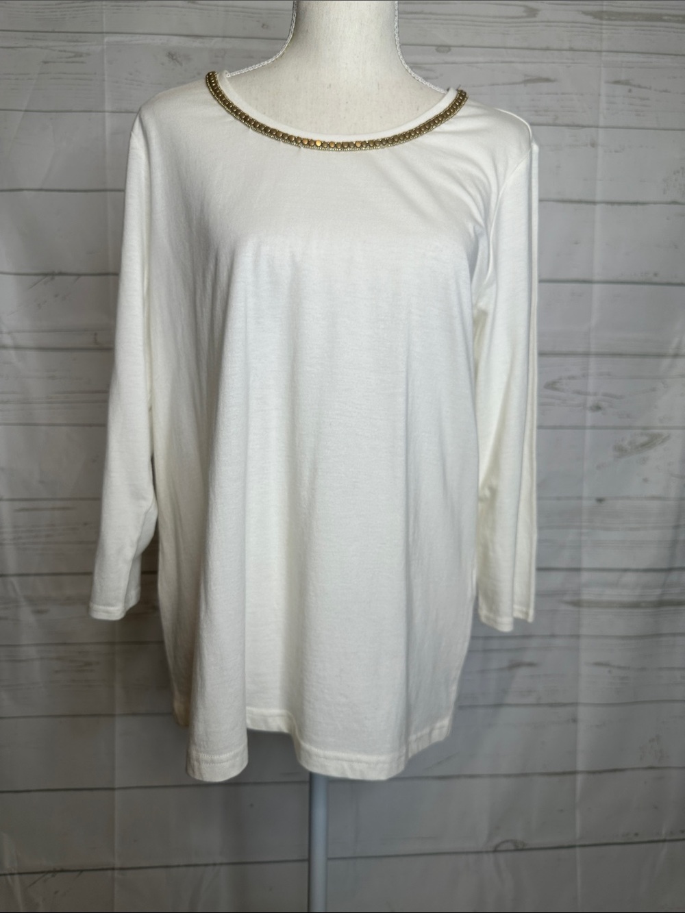 Chico’s Top with Gold Trimmed Neckline